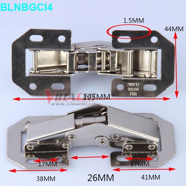 Bản lề nắp bật inox 4''