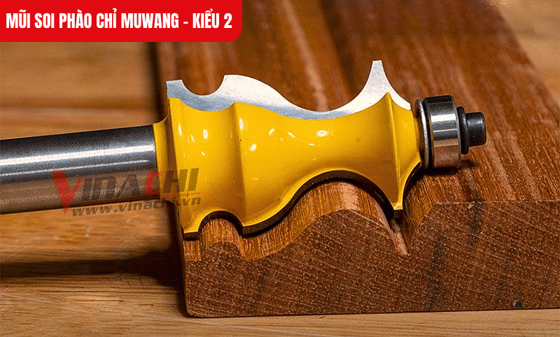 Mũi soi phào chỉ Muwang - kiểu 2 làm từ thép chịu lực kết hợp lưỡi hợp kim bền bỉ, tạo đường soi sắc nét