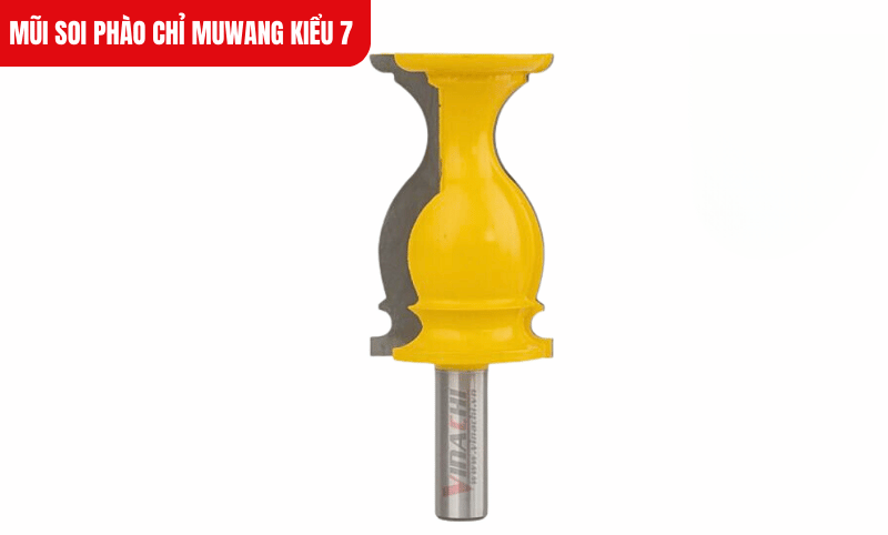 Mũi soi phào chỉ Muwang kiểu 7 làm từ thép chịu lực, đảm bảo độ bền cao khi gia công gỗ cứng