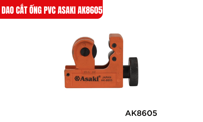 Dao cắt ống PVC Asaki AK8605 lưỡi cắt hợp kim thép, thân dao nhựa kỹ thuật