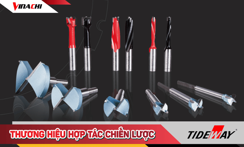 Tideway là thương hiệu chuyên về mũi soi gỗ và lưỡi cắt cao cấp, nổi bật với độ bền và tính ổn định trong gia công mộc
