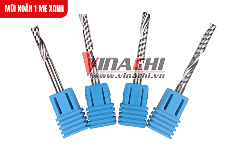 Mũi xoắn 1 me xanh giúp cắt gọt mượt, thích hợp cho các vật liệu như gỗ, mica, nhựa cứng