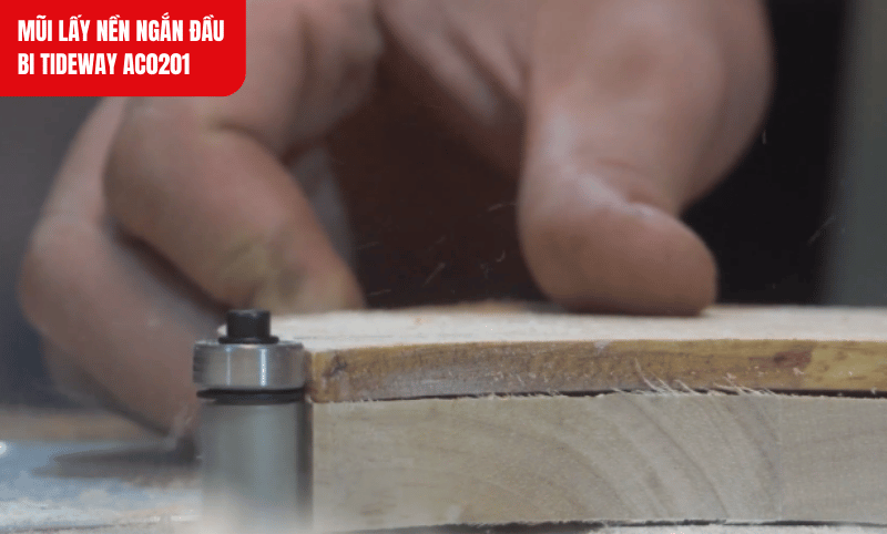 Mũi lấy nền ngắn đầu bi giúp tạo rãnh phẳng, đều và chính xác trên bề mặt gỗ