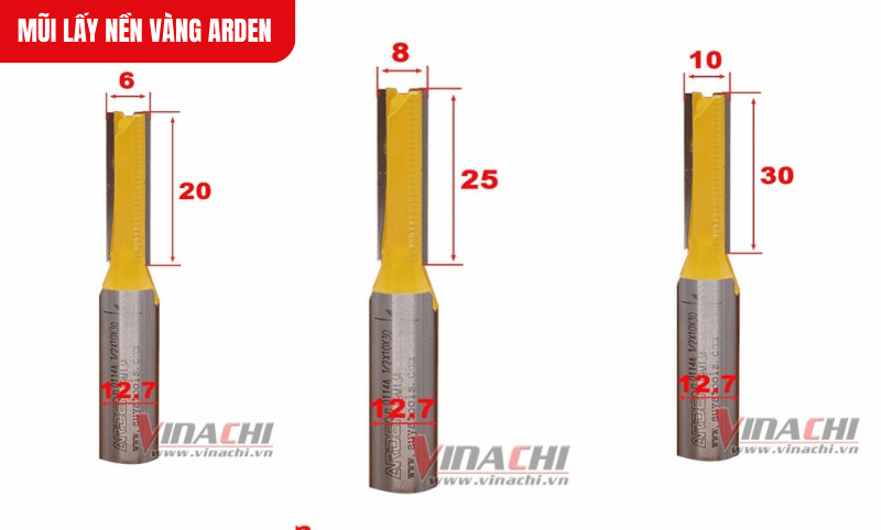 Kích thước chi tiết của phân loại 1/2*20*6; 1/2*25*8; 1/2*30*10