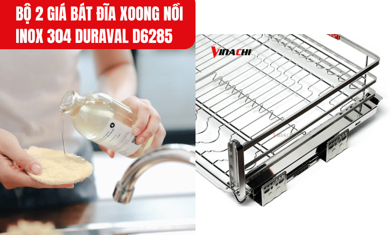 Bề mặt inox xuất hiện vết xước hoặc ố dùng dung dịch đánh bóng inox chuyên dụng để khôi phục độ sáng bóng ban đầu