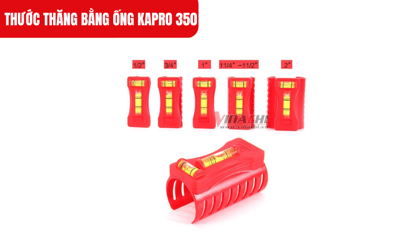 Kích thước chi tiết của bộ 5 Thước thăng bằng ống Kapro 350