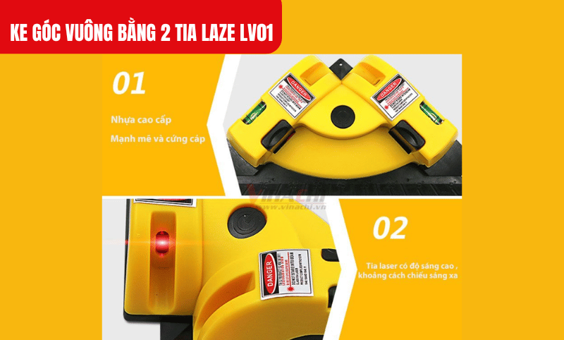 Xoay núm điều chỉnh để tăng hoặc giảm cường độ sáng của tia laser