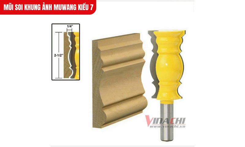 Mũi soi khung ảnh Muwang kiểu 7 với lưỡi hợp kim sắc bén, đảm bảo đường soi mịn, tinh xảo trên gỗ