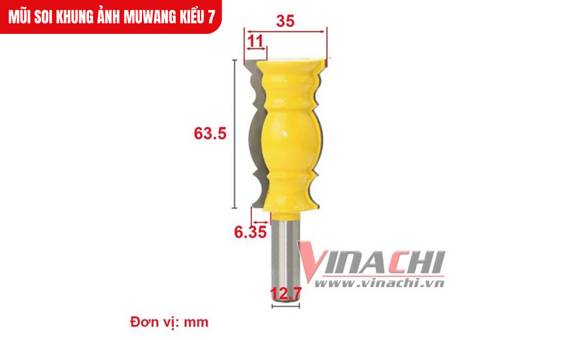 Kích thước chi tiết của mũi soi khung ảnh Muwang kiểu 7
