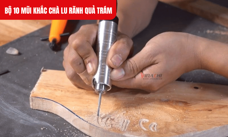Bộ 10 mũi khắc chà lu rãnh quả trám hỗ trợ điêu khắc nghệ thuật, chế tác khuôn mẫu