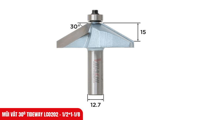 Kích thước chi tiết của mũi vát 30º Tideway LC0202