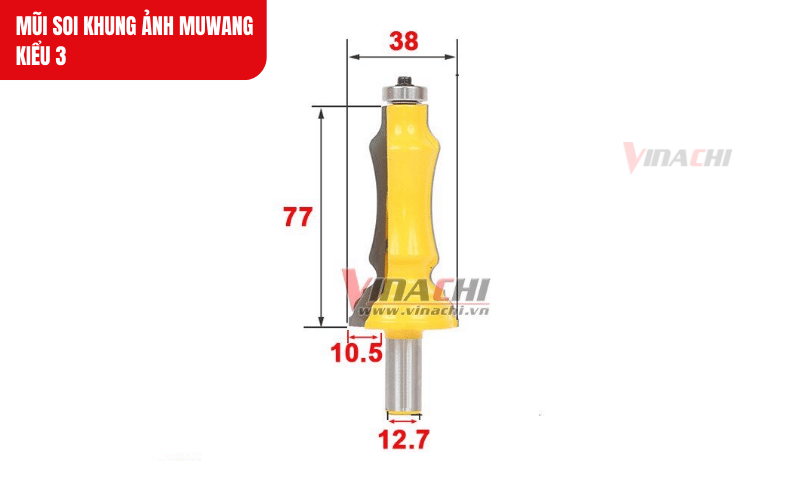 Hình ảnh kích thước chi tiết của mũi soi khung ảnh Muwang kiểu 3