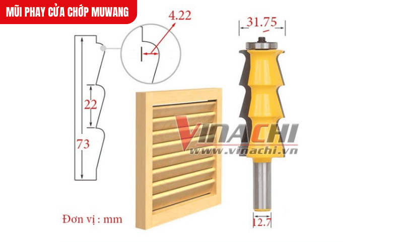Mũi phay được ứng dụng để tạo chi tiết cửa chóp