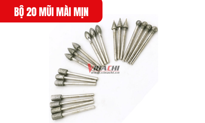 Chọn loại mũi mài phù hợp với công việc, hình trụ đầu phẳng cho bề mặt phẳng, hình nón cho góc cạnh