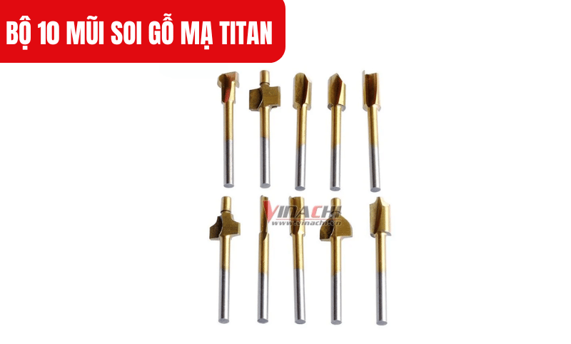 Bộ sản phẩm gồm 10 mũi với các hình dáng và kích thước khác nhau