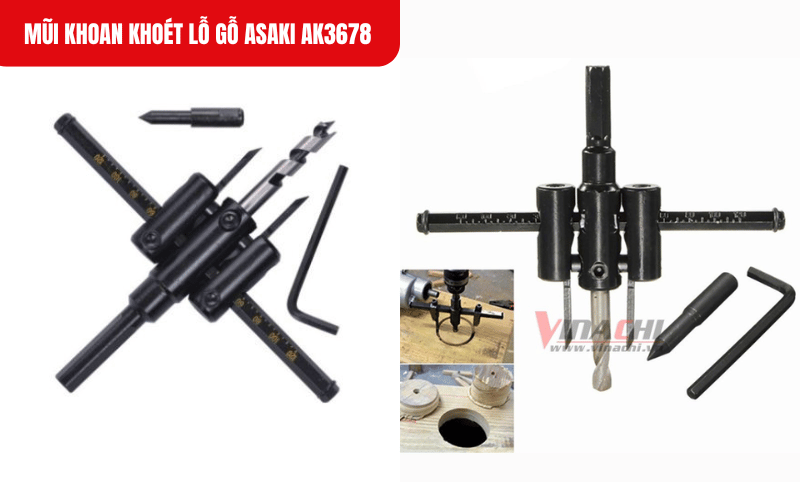 Sử dụng thang đo trên thanh ngang để chọn đường kính lỗ khoan mong muốn từ 30mm đến 120mm