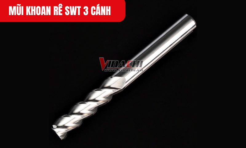 Sử dụng thép Vonfram chất lượng cao, Mũi khoan rê SWT 3 cánh chịu nhiệt tốt, ít bị mài mòn