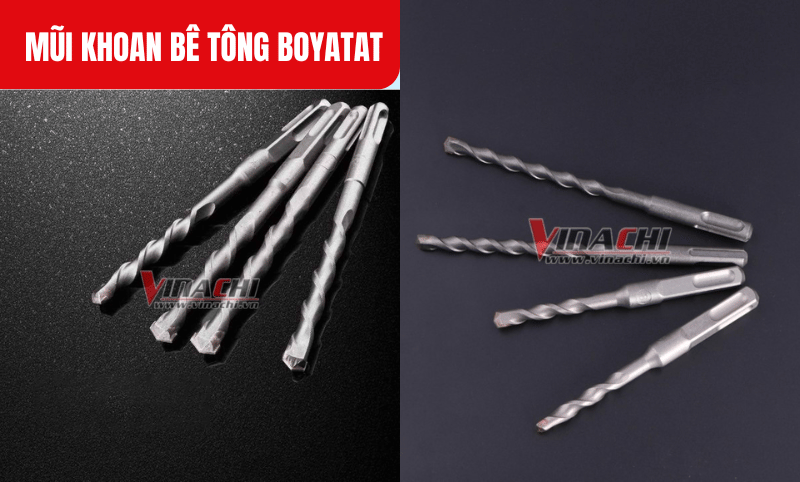 Đầu mũi khoan được làm từ hợp kim carbide có độ cứng cao và chịu mài mòn xuất sắc