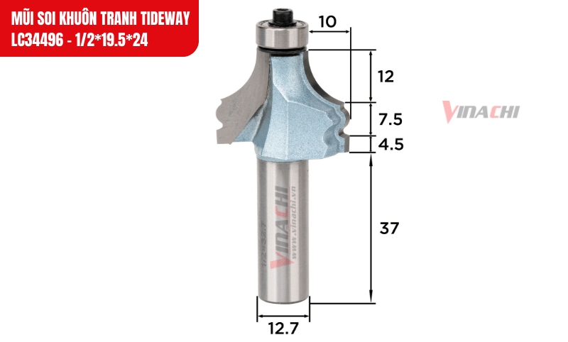 Kích thước chi tiết của mũi soi khuôn tranh Tideway LC34496