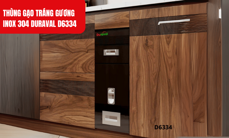 Kích thước của thùng gạo Duraval dễ dàng lắp đặt vào tủ bếp giúp tiết kiệm không gian tối ưu