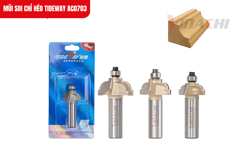 Lưỡi hợp kim nhập khẩu Đức của Tideway AC0703 đảm bảo độ sắc bén, gia công chính xác trên gỗ cứng