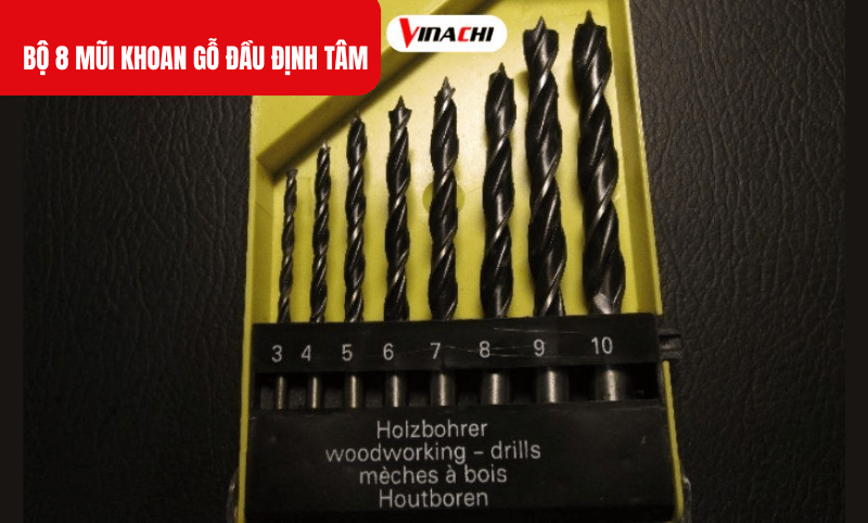 Bộ 8 mũi khoan từ 3mm đến 10mm phù hợp cho nhiều mục đích khoan lỗ từ nhỏ đến lớn