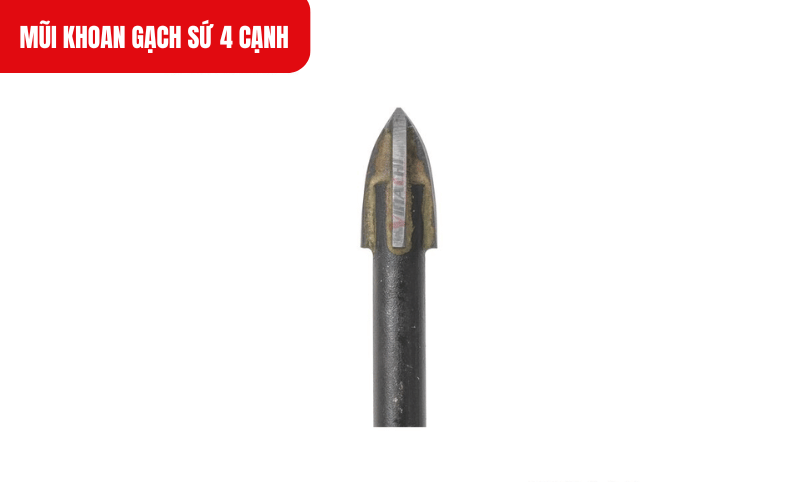 Mũi khoan gạch sứ 4 cạnh bị gãy khi khoan không đúng cách hoặc trên vật liệu quá dày và cứng