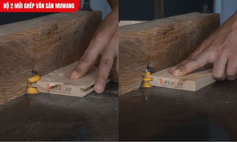 Bộ sản phẩm với lưỡi hợp kim sắc bén, đảm bảo ghép mộng khít, chắc chắn