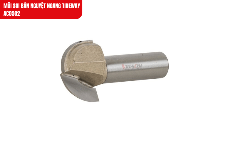 Thiết kế mũi bán nguyệt ngang chuyên dụng, giúp tạo rãnh bo tròn đều và chuẩn xác cho mặt gỗ