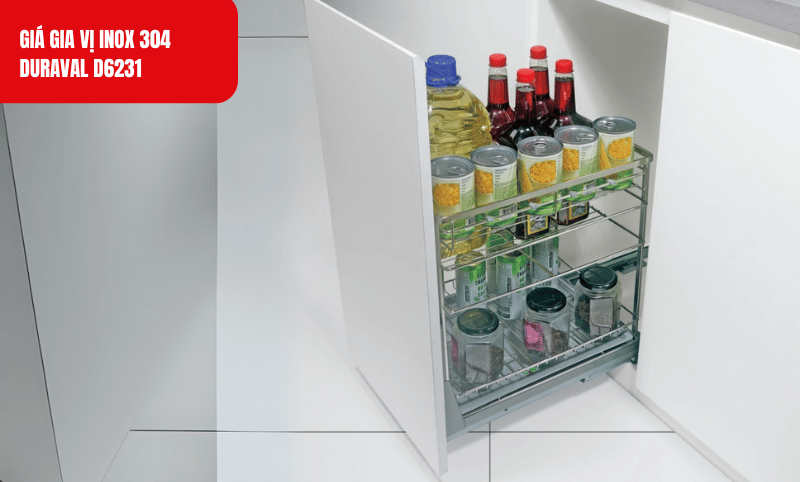 Giá gia vị inox 304 Duraval giúp căn bếp của bạn gọn gàng, ngăn nắp