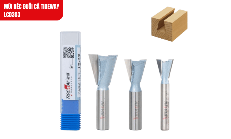 Mũi héc đuôi cá LC0303 chuyên dùng chạy mộng thắt đuôi cá cho bàn ghế, mặt ván, chân cầu thang