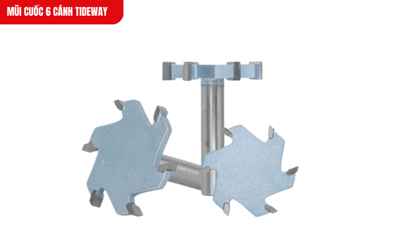 Phần cánh mũi được bố trí 6 lưỡi hợp kim Đức sắc bén, giúp bào gỗ mượt, đồng đều và đạt độ sâu ổn định