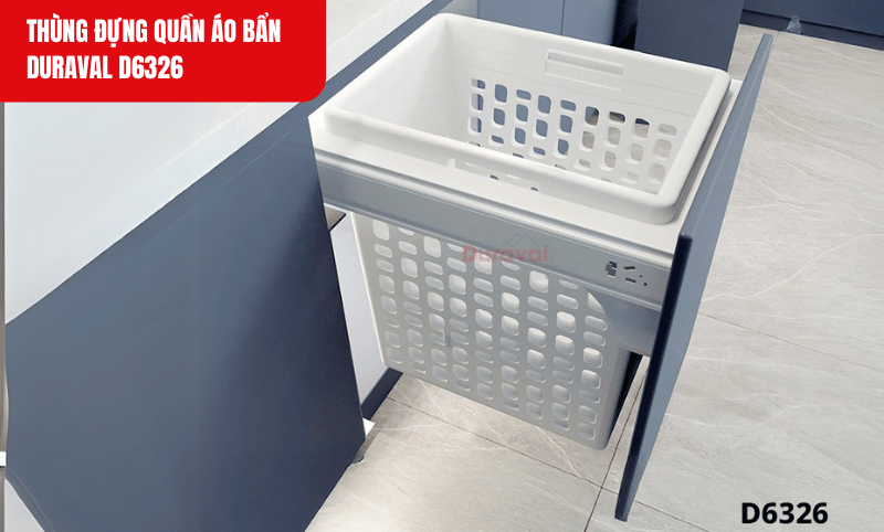 Không chỉ để đựng quần áo bẩn, thùng còn phù hợp để lưu trữ khăn tắm, đồ vệ sinh cá nhân trong phòng tắm