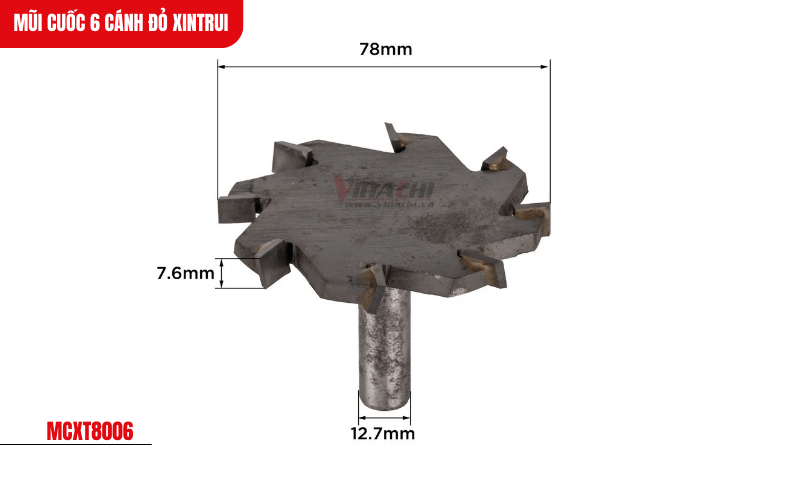 Thiết kế 6 cánh đều nhau giúp đường soi mịn, hạn chế sứt mẻ cạnh gỗ