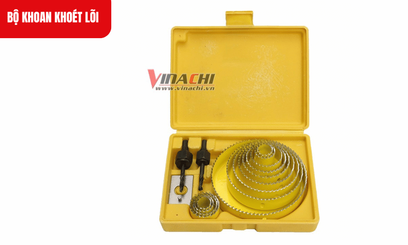 Đặt các đầu khoét và phụ kiện vào hộp nhựa đi kèm, lưu trữ ở nơi khô ráo, tránh ẩm ướt để ngăn ngừa gỉ sét