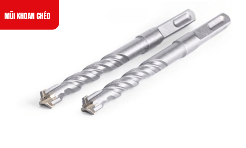 Thiết kế đặc biệt đầu mũi khoan nhọn với các rãnh xoắn tạo ra các lỗ chéo chính xác