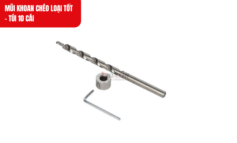 Lau sạch mũi khoan bằng khăn khô hoặc bàn chải mềm để loại bỏ mùn gỗ và bụi bẩn