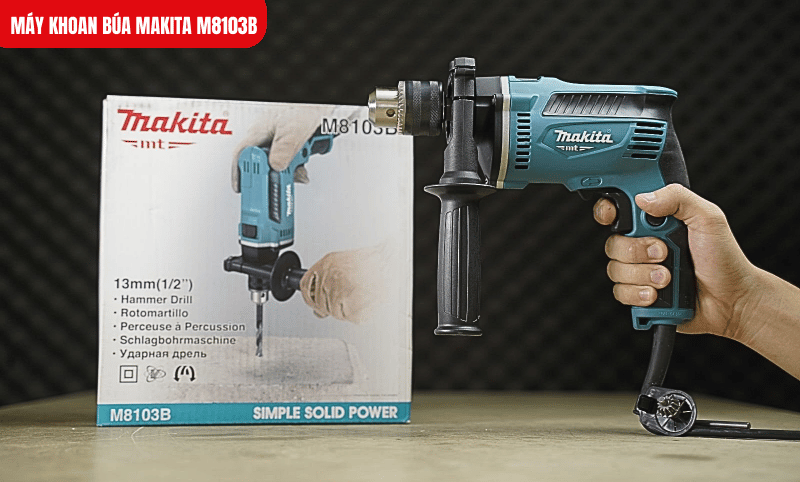 Máy khoan búa Makita M8103B cho công suất 430W ổn định, đáp ứng tốt nhu cầu khoan thông dụng
