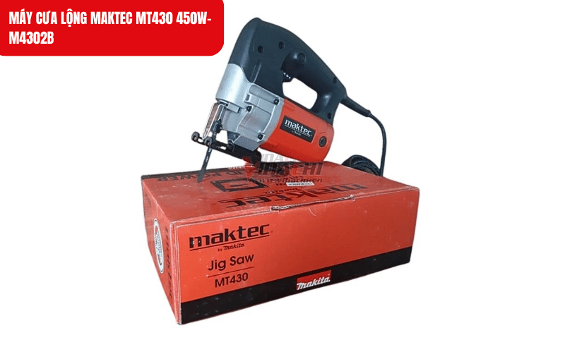 Máy cưa lộng Maktec với công suất 450W mạnh mẽ, phù hợp cho công việc cắt gỗ và thép