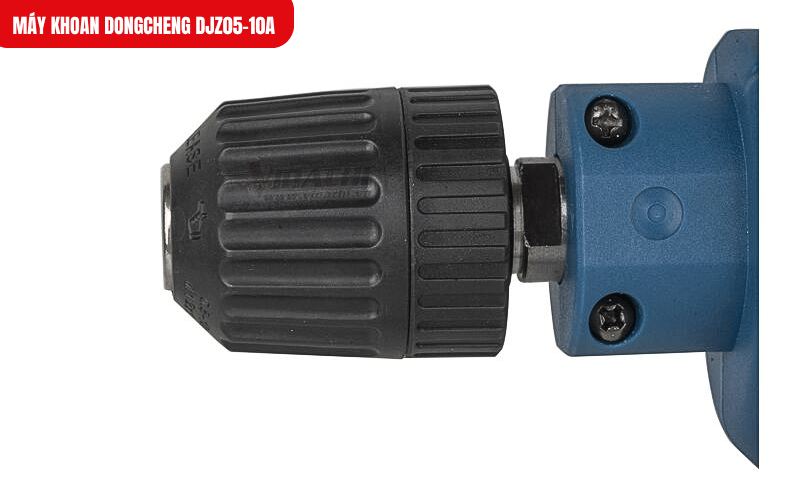 Đầu kẹp 10mm chắc chắn, hỗ trợ thay đổi mũi khoan nhanh chóng và tiện lợi