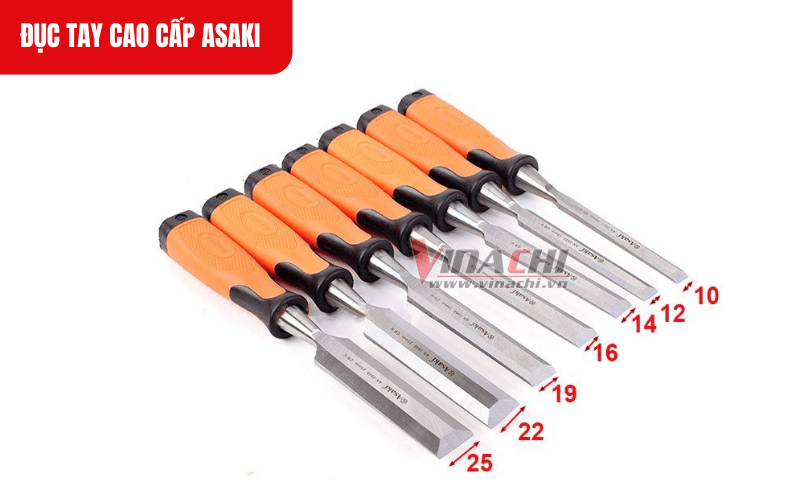 Kích thước chi tiết của sản phẩm Đục tay cao cấp Asaki