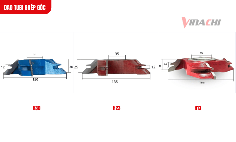 Lưỡi có 3 kích thước, đáp ứng đa dạng nhu cầu tạo mối ghép nông và sâu khác nhau