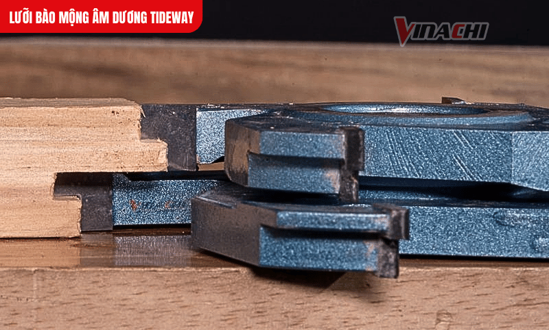 Lưỡi bào mộng âm dương Tideway cho đường mộng khít chặt, giúp mối nối chắc chắn và bền đẹp theo thời gian
