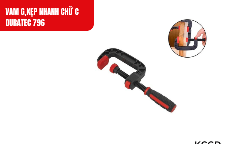 Chốt bấm trên vam giúp thanh ren di chuyển nhanh chóng, điều chỉnh lực kẹp linh hoạt