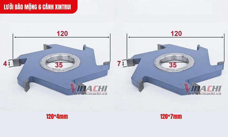 Lưỡi bào 6 cánh tạo rãnh đều, sắc nét cho các chi tiết mộng âm trên gỗ và nhựa