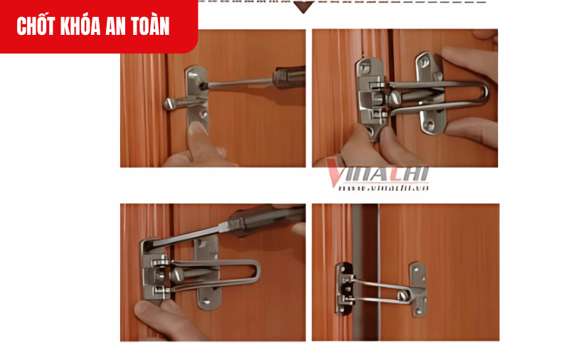Khi lắp đặt, đế cố định gắn trên cánh cửa và thanh trượt gắn trên khung bao nằm trên cùng một đường thẳng ngang