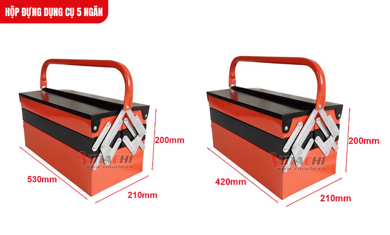 Hộp đựng dụng cụ 5 ngăn giúp phân loại và bảo quản dụng cụ sửa chữa gọn gàng, dễ tìm
