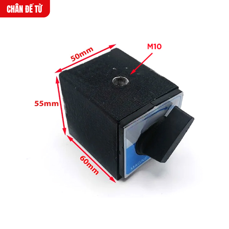 Chân đế từ làm từ sắt có từ tính, lực hút 60kg, cố định chắc chắn thiết bị, bám chắc, gọn nhẹ, dễ thao tác trong không gian hẹp