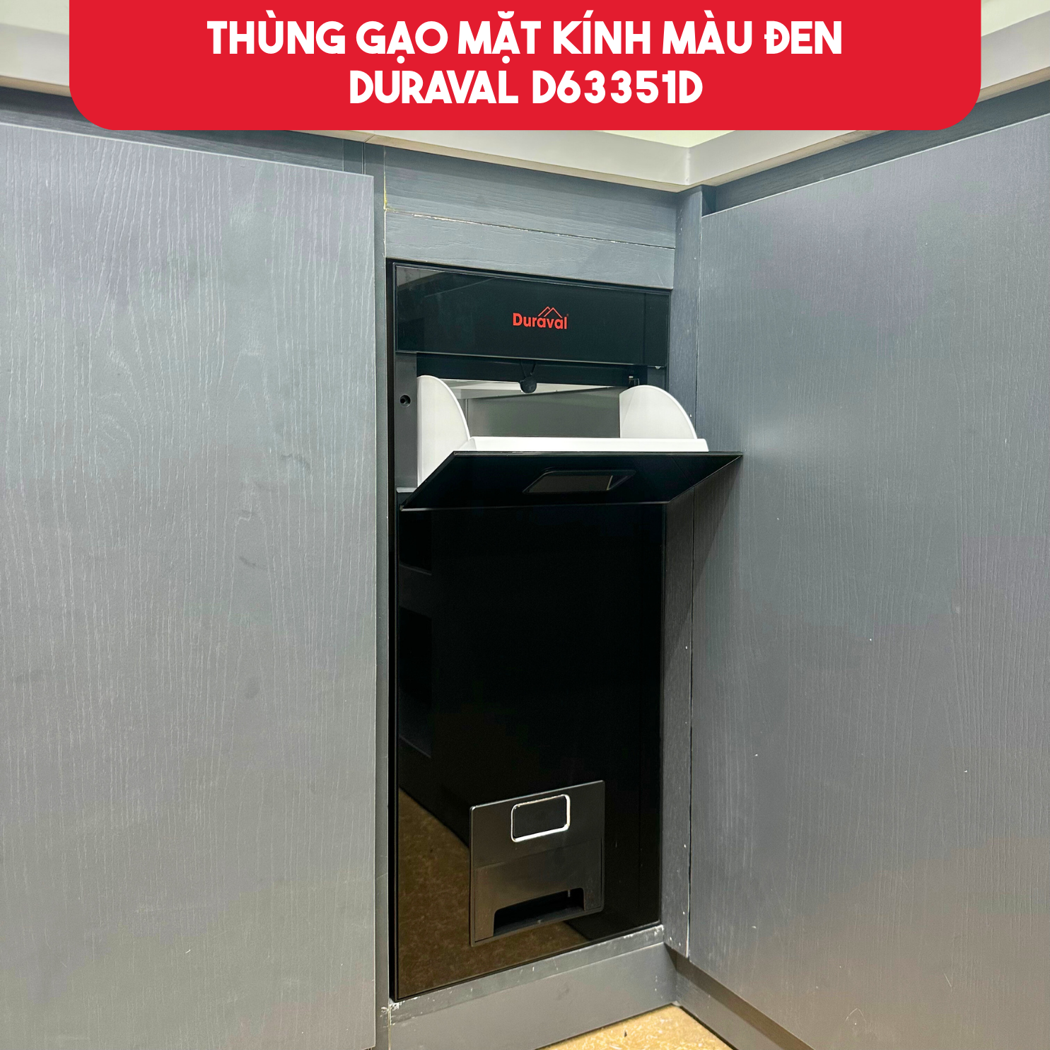 Thùng gạo mặt kính Duraval D6335