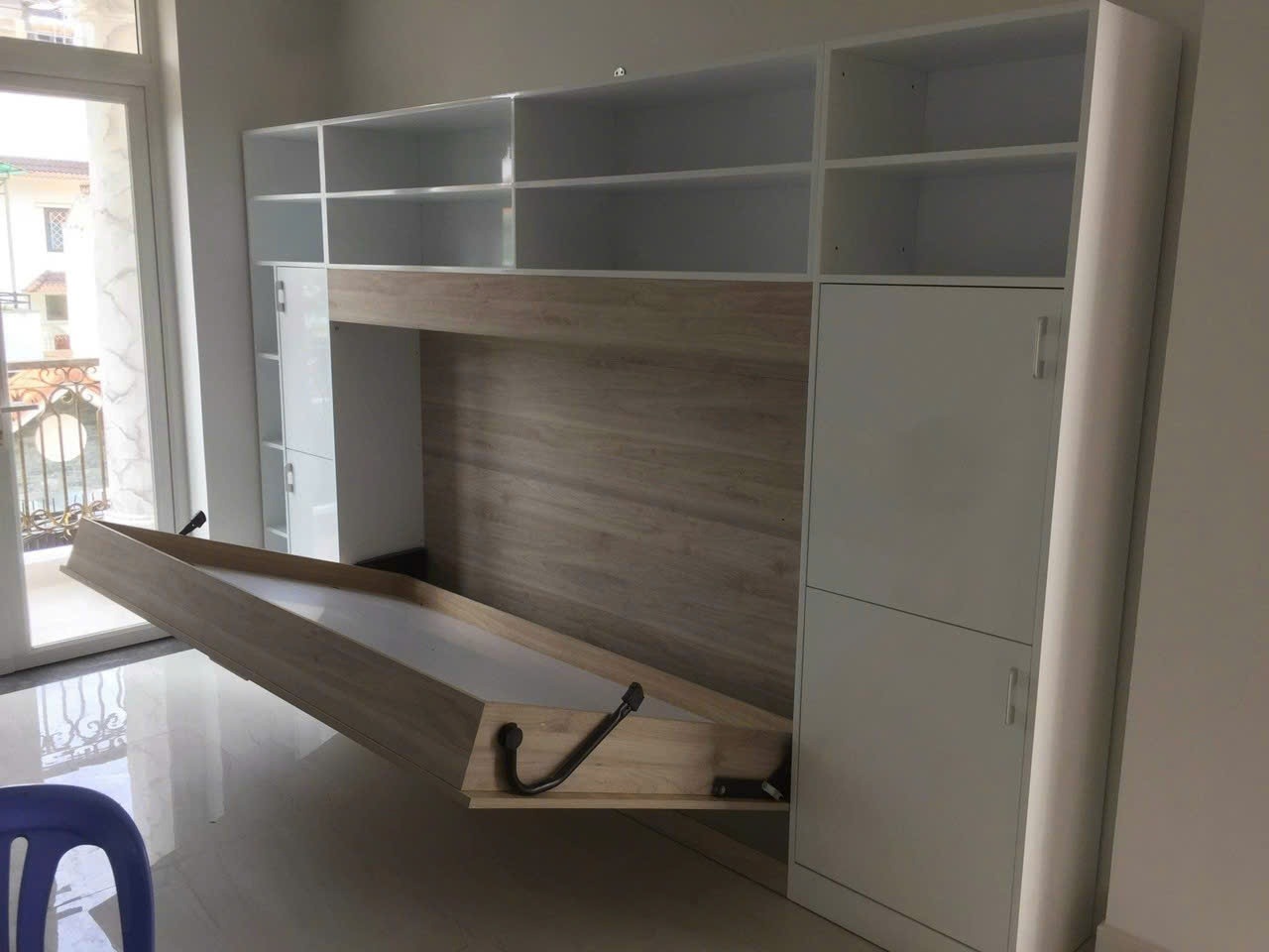 Giường lò xo kết hợp tủ đựng quần áo